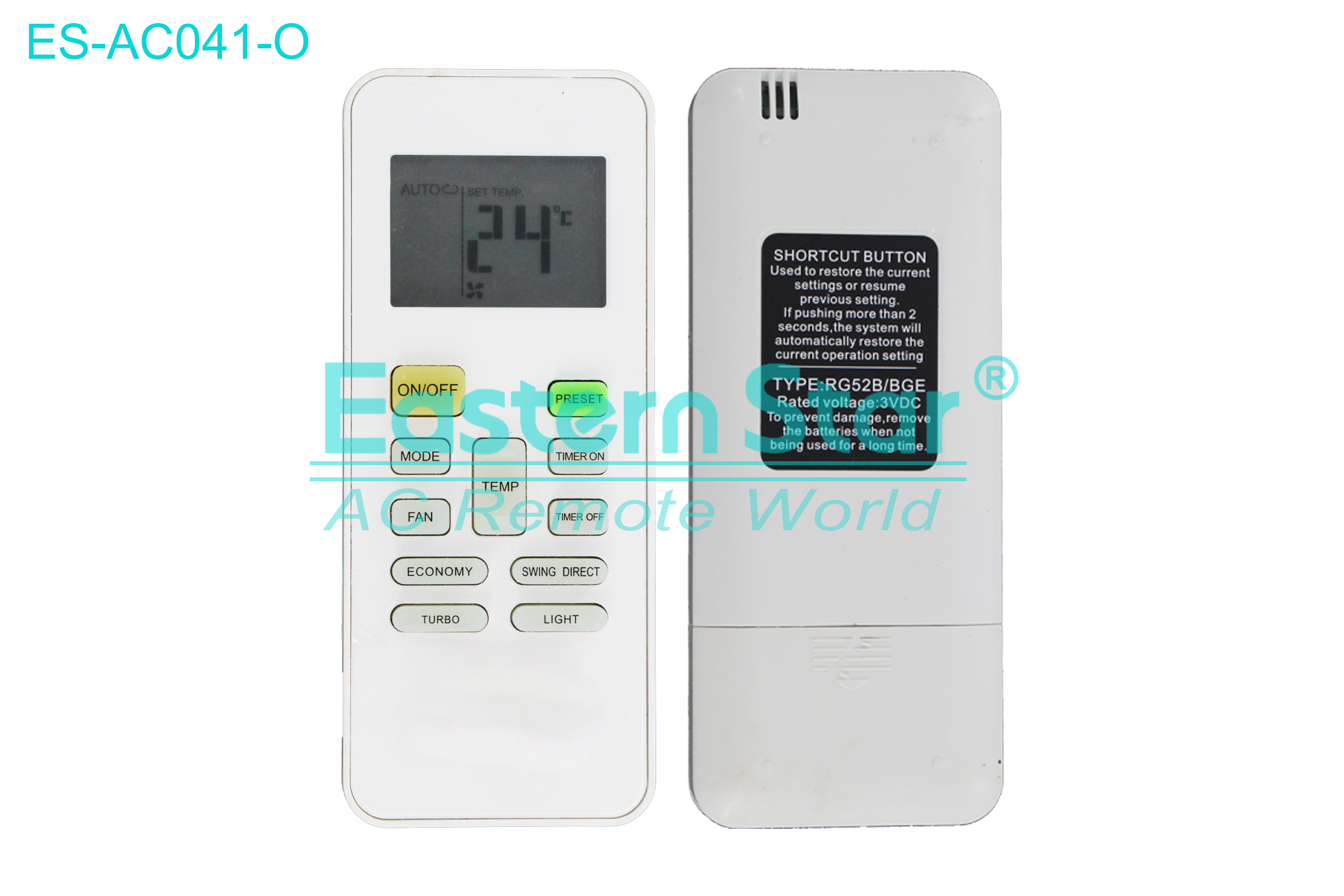 ES-AC041-O High Quality China Remote AC Remote for Midea Air Conditioner Remote A/C 11 keys