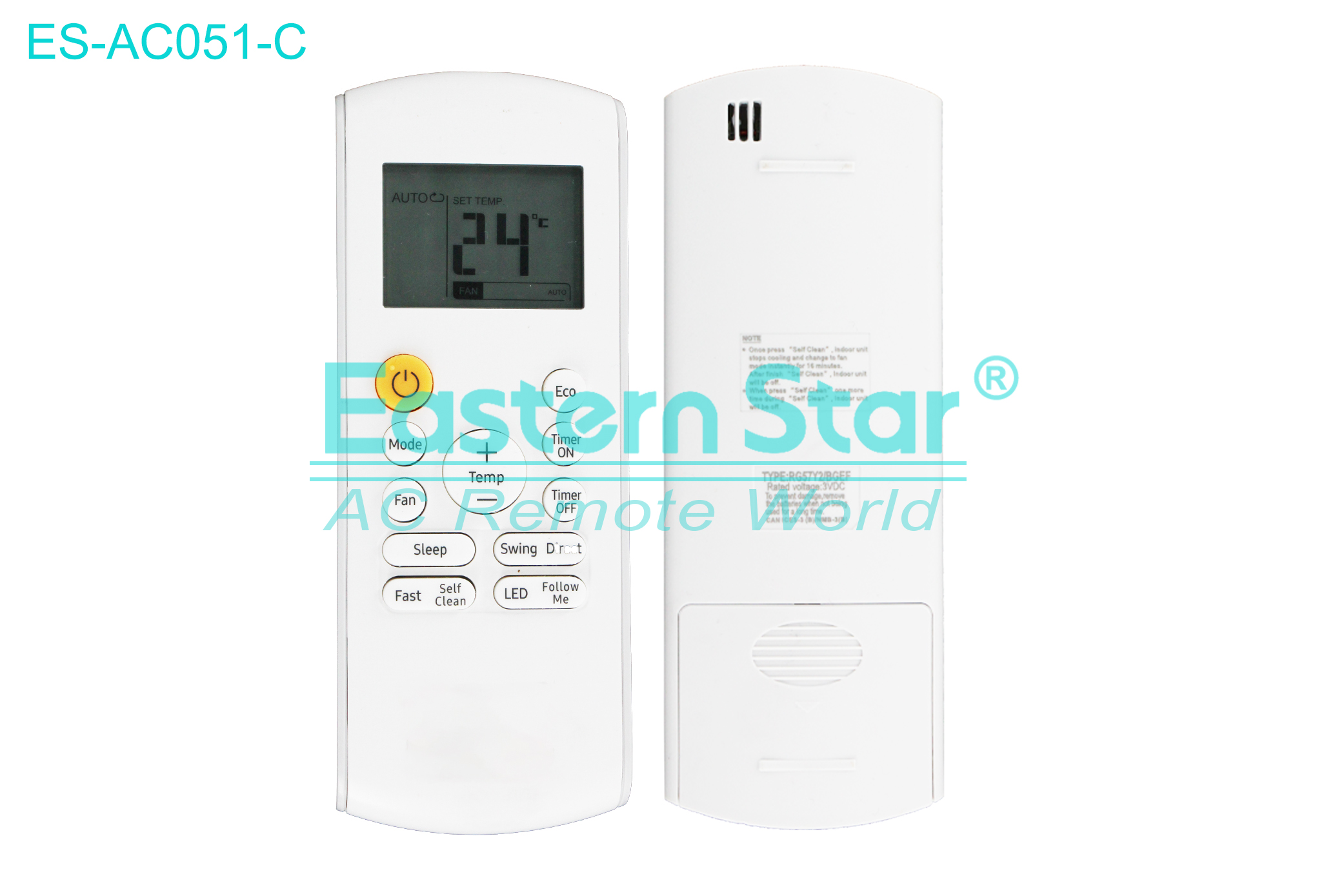 ES-AC051-C High Quality China Remote AC Remote for Midea Air Conditioner Remote A/C 15 keys