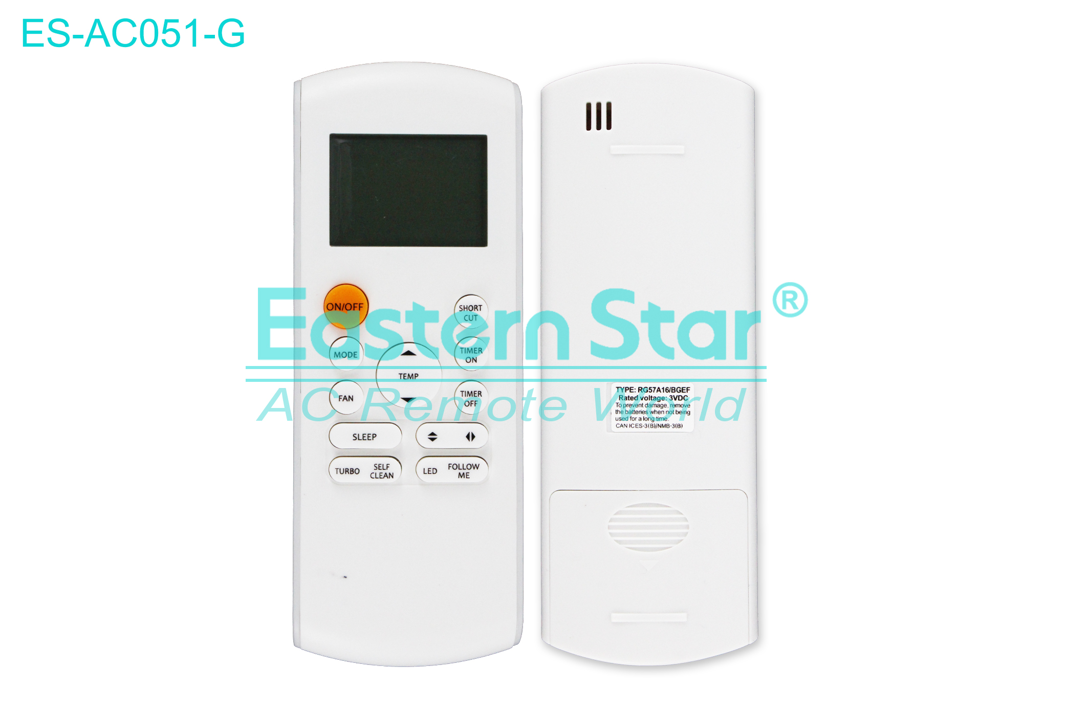 ES-AC051-G High Quality China Remote AC Remote for Midea Air Conditioner Remote A/C 15 keys