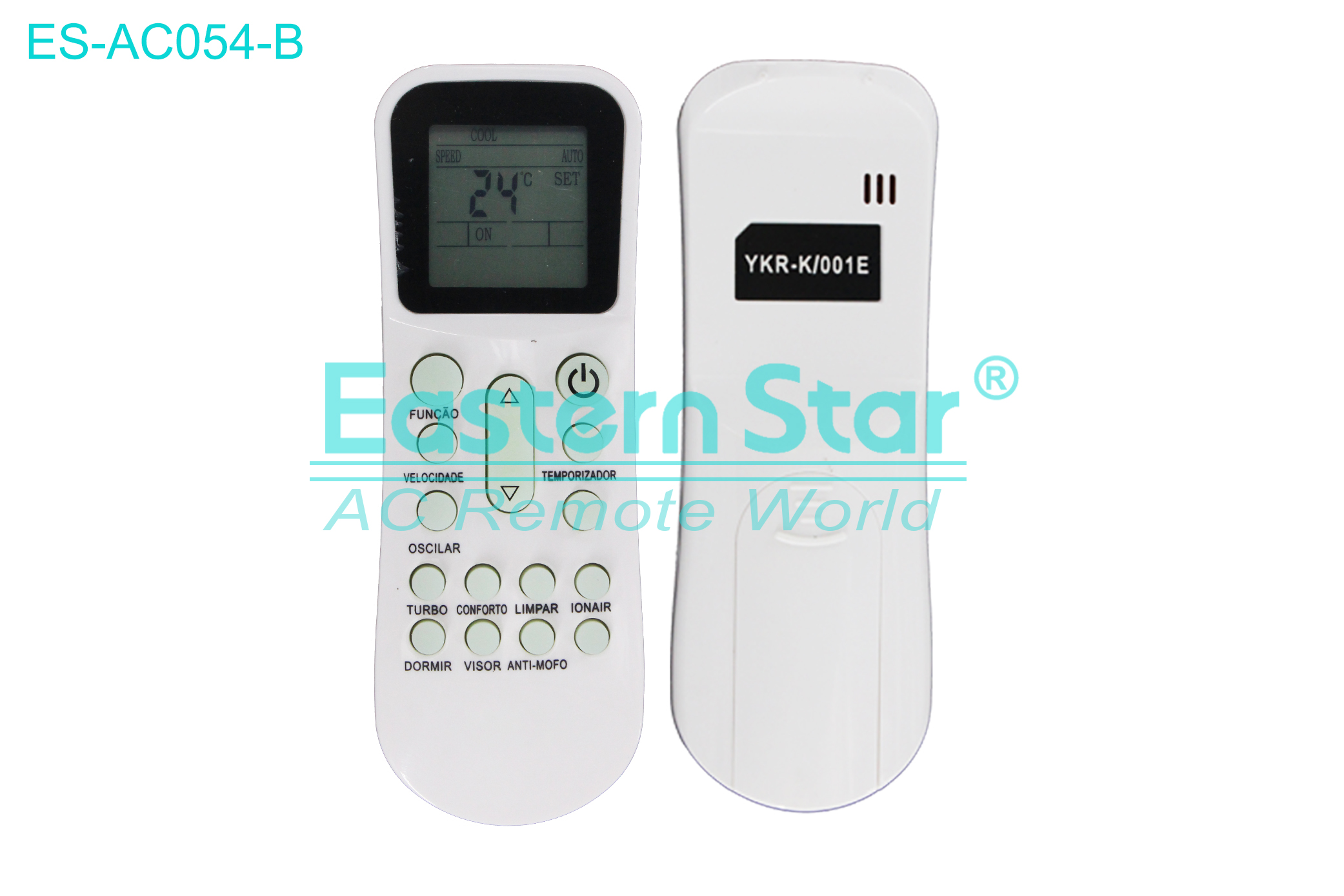 ES-AC054-B High Quality China Remote AC Remote for Aux Air Conditioner Remote A/C 16 keys