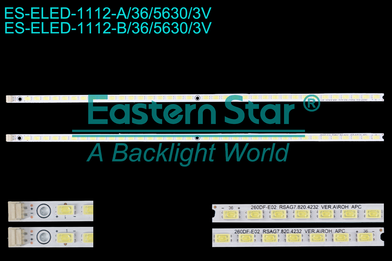 ES-ELED-1112 ELED/EDGE TV backlight use for 26'' Hisense LED26K11 26K16  A:RSAG7.820.4232 VER.A\ROH APC DL-818 260DF-E02 B:RSAG7.820.4232 VER.A\ROH APC DL-818 260DF-E02 LED BACKLIGHT STRIP(2)