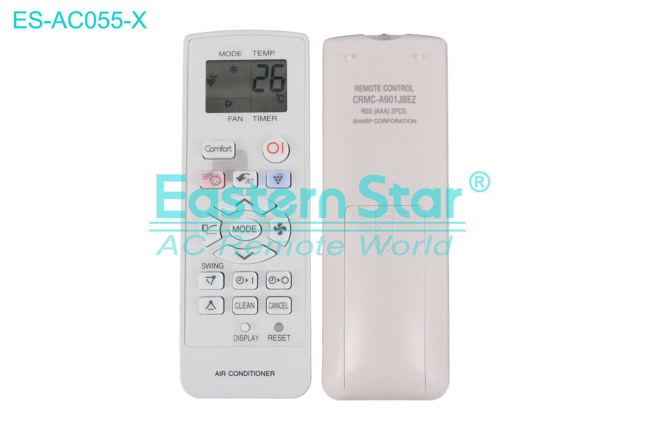 ES-AC055-X High Quality China Remote AC Remote for Sharp Air Conditioner Remote A/C 18 keys
