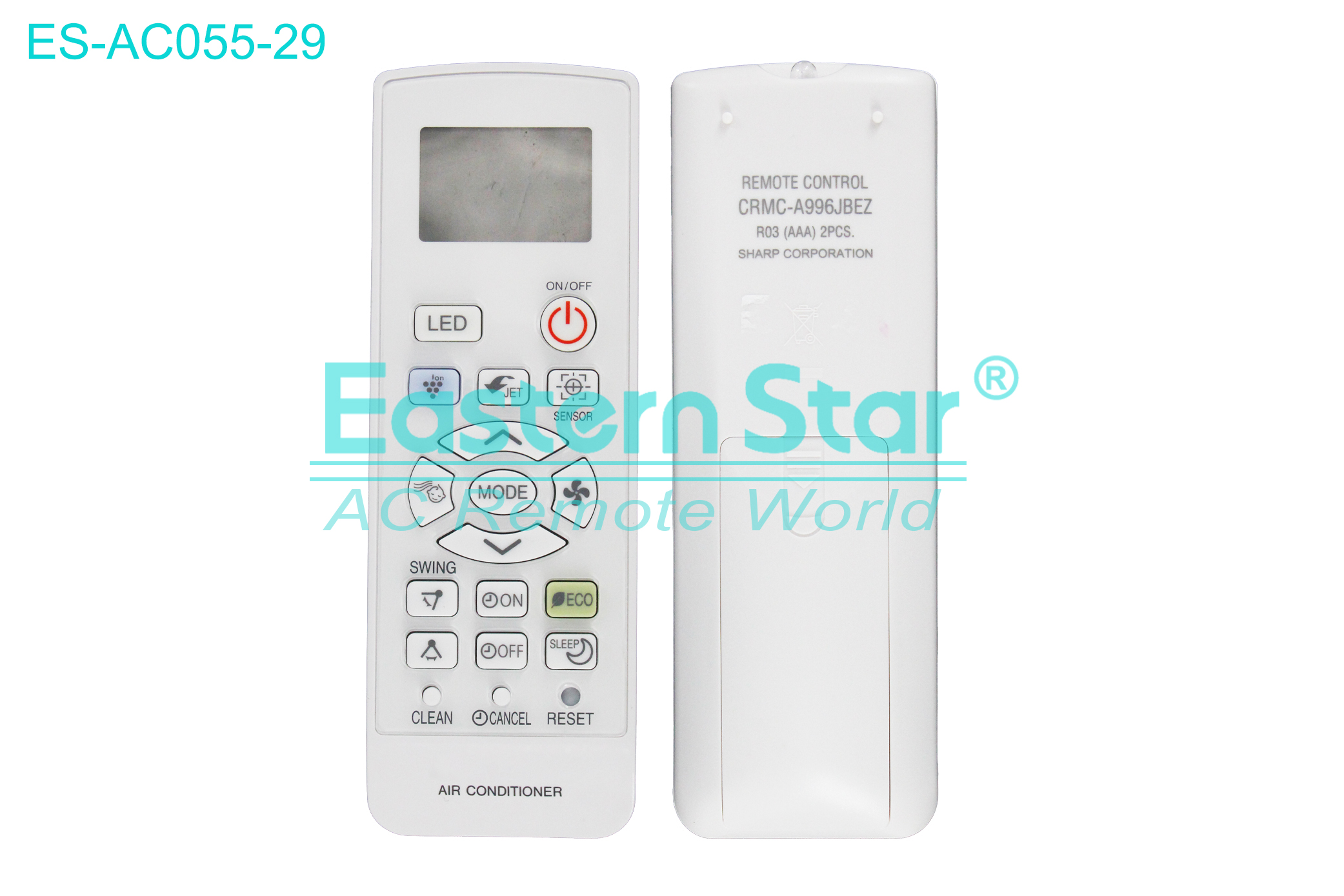 ES-AC055-29 High Quality China Remote AC Remote for Sharp Air Conditioner Remote A/C 19 keys