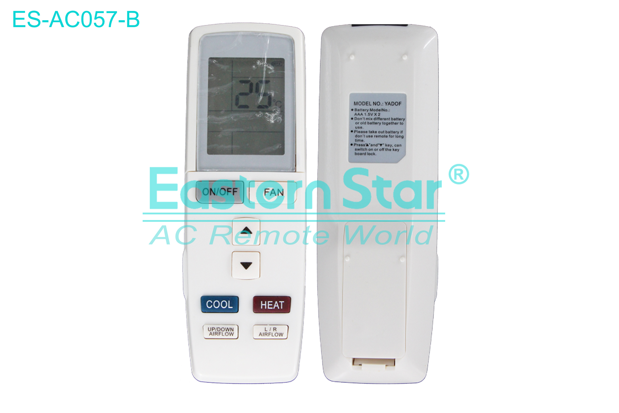 ES-AC057-B High Quality China Remote AC Remote for Gree Air Conditioner Remote A/C 23 keys