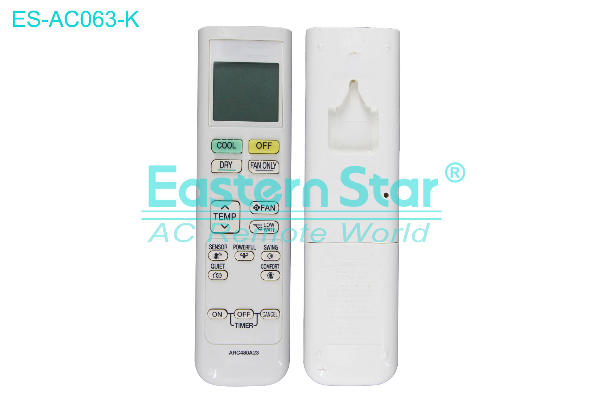 ES-AC063-K High Quality China Remote AC Remote for Daikin Air Conditioner Remote A/C 16 keys