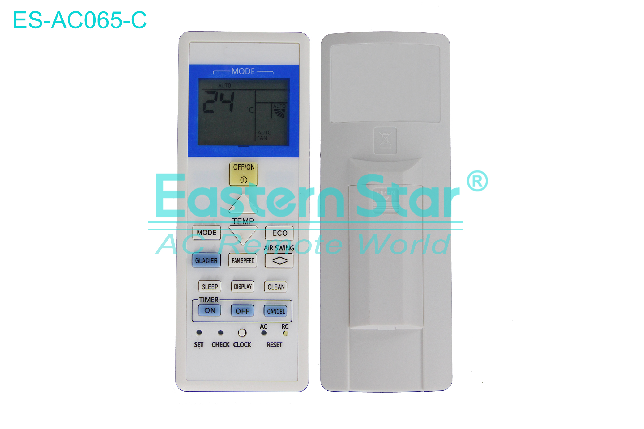 ES-AC065-C High Quality China Remote AC Remote for Panasonic Air Conditioner Remote A/C 19 keys