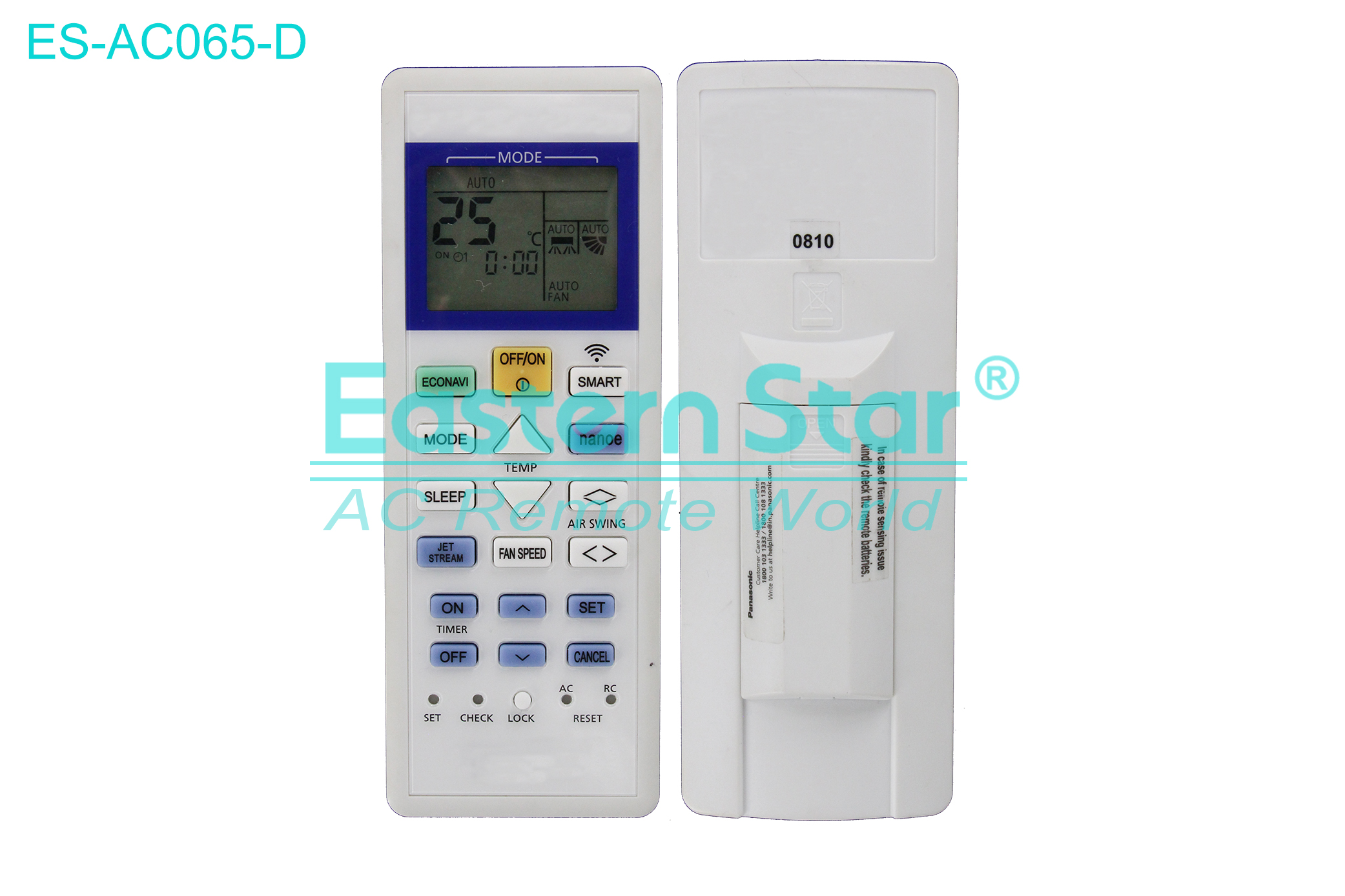 ES-AC065-D High Quality China Remote AC Remote for Panasonic Air Conditioner Remote A/C 23 keys