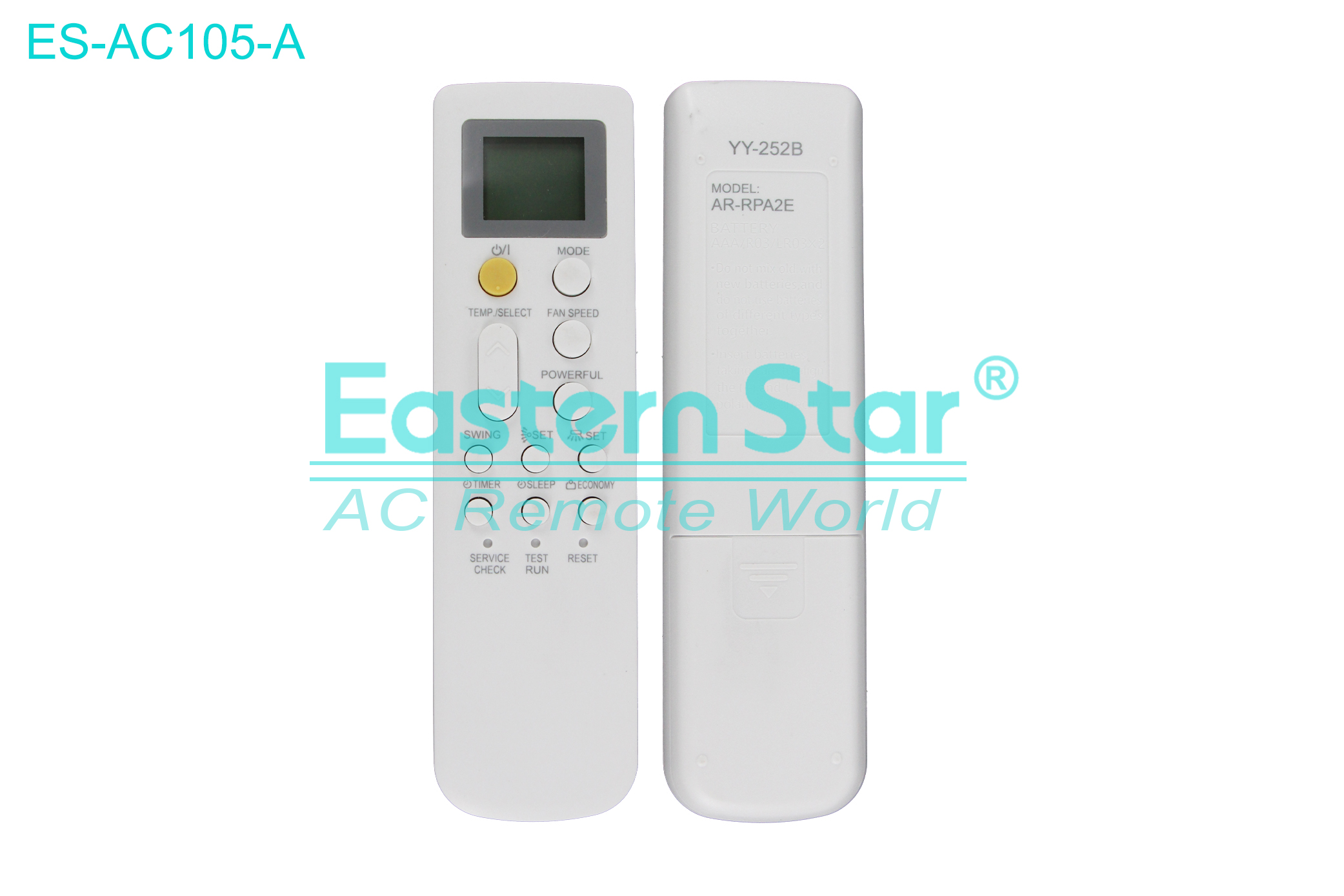 ES-AC105-A High Quality China Remote AC Remote for O General Air Conditioner Remote A/C 15 keys