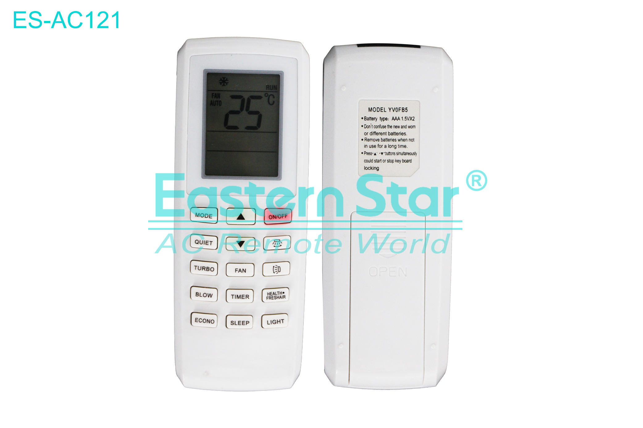 ES-AC121 High Quality China Remote AC Remote for Gree Air Conditioner Remote A/C 15 keys