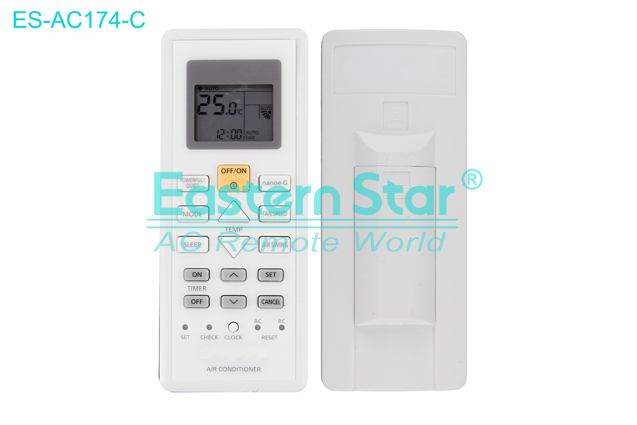 ES-AC174-C High Quality China Remote AC Remote for Panasonic Air Conditioner Remote A/C 20 keys