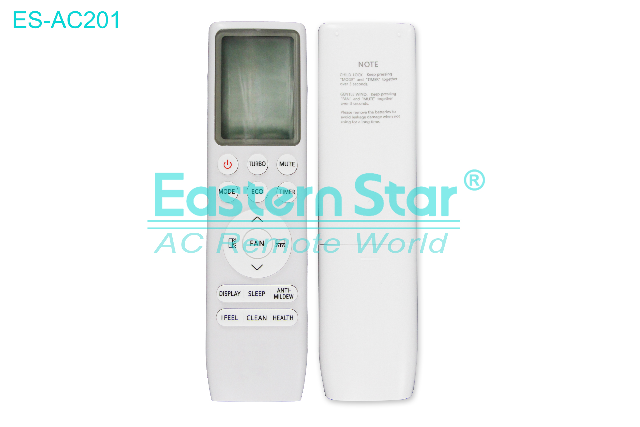 ES-AC201 High Quality China Remote AC Remote for Royal clima Air Conditioner Remote A/C 17 keys