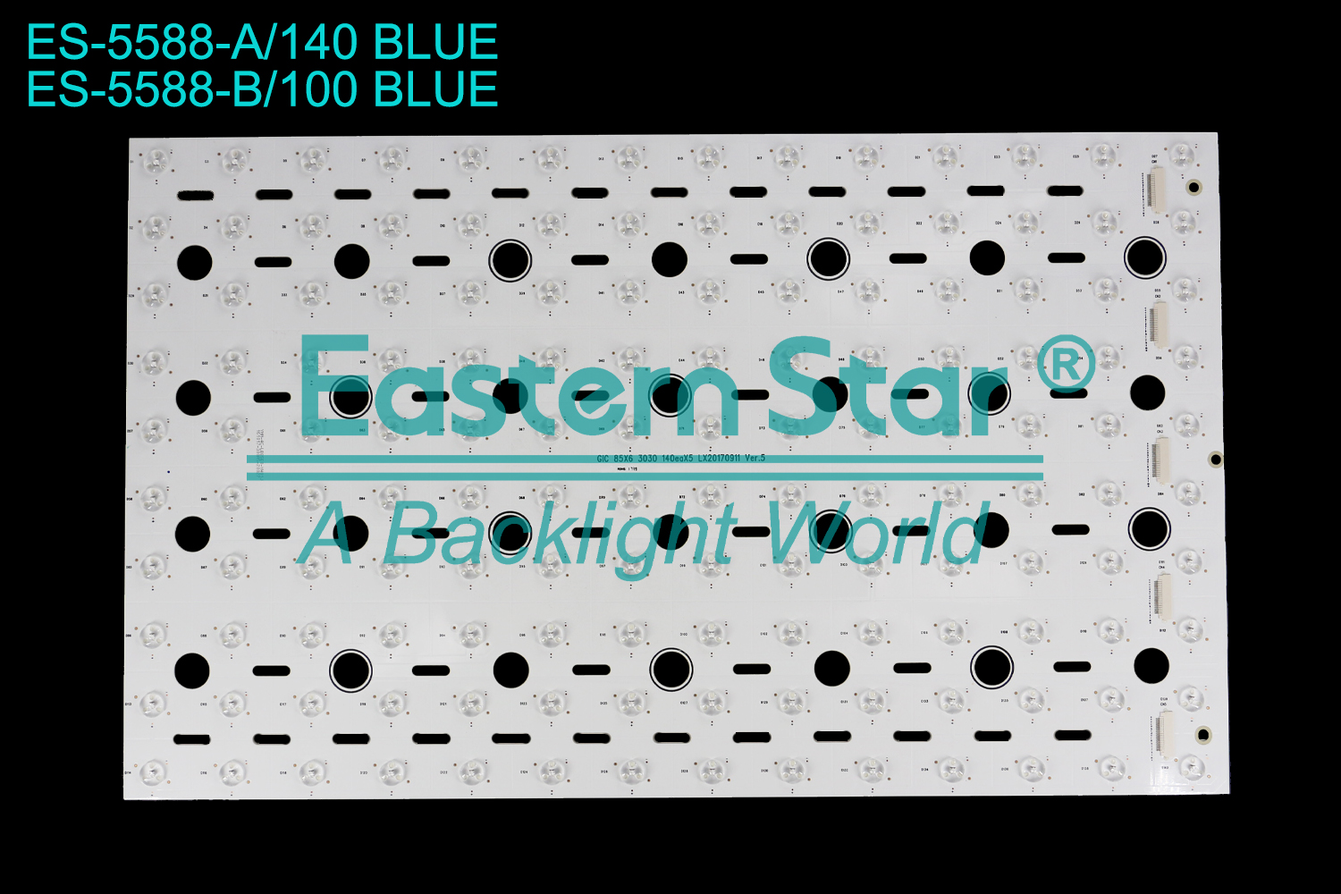 ES-5588 LED TV Backlight use for 85" A:use for TCL GIC 85X6 3030 140eax5 LX20170911 VER.5/LX20171108 Ver.6 CR:YHA-4C-LB85E0-YH03J 181018-200A6-10110 YHA-4C-LB85E0-YH01J 161017-300A5-20027 B:use for TCL GIC 85X6 3030 100eax5 LX20171108/LX20170911 Ver.5 CR:YHA-4C-LB85A0-YH03J 181018-200A6-10088 YHB-4C-LB85A0-YH01J 161017-300A5-20023  LED BACKLIGHT STRIP(10)