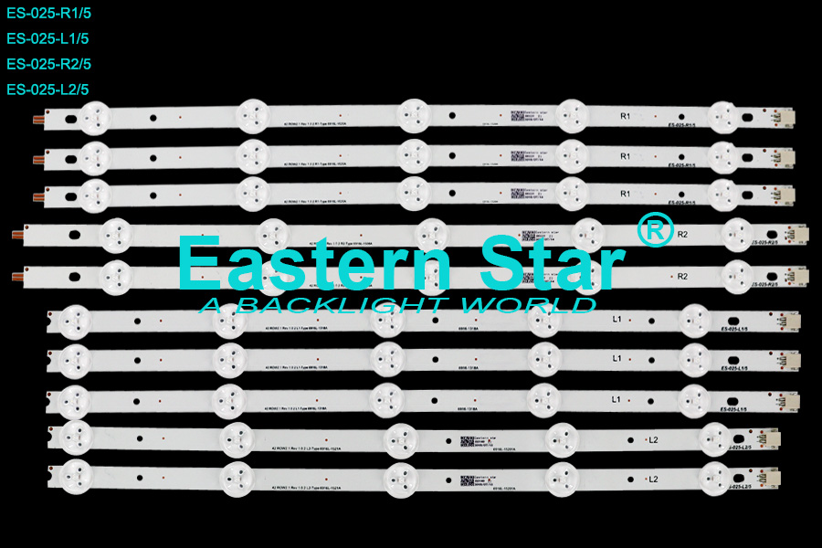 ES-025 TV BACKLIGHT use for Lg 42"  42 ROW2.1 REV1.0 2 L1/R1/L2/R2-TYPE 6916L-1318A/1520A/1521A/1508A LED Backlight Strips(10)