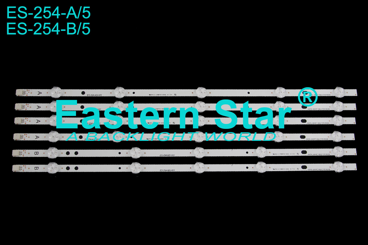 ES-254 LED TV Backlight use for Vestel 49'' 5+5LEDs 490DRT VNB A/B-TYPE REV08 led strips (6) 49HL500