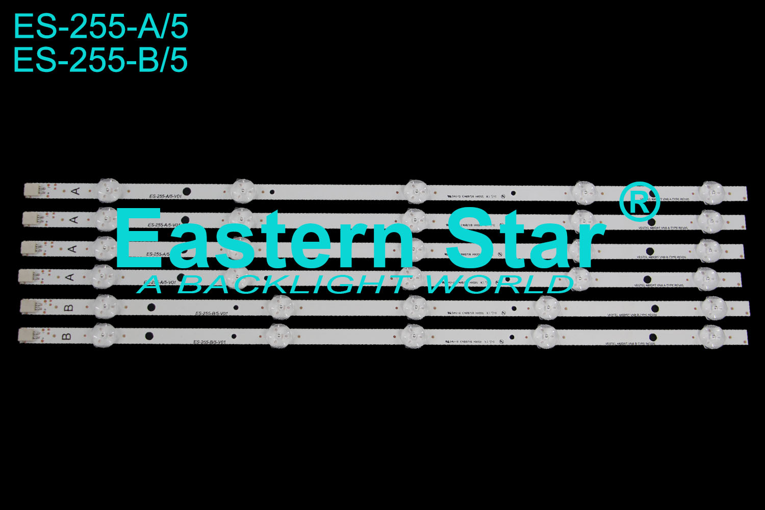ES-255 LED TV Backlight use for Vestel 48'' 5+5LEDs 480DRT VNB A/B-TYPE REV05 led strips (6)