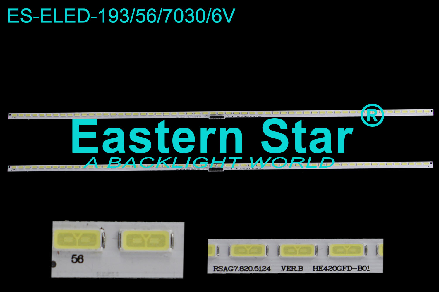 ES-ELED-193=ES-ELED-318 ELED/EDGE TV backlight use for Hisense  42'' 56LEDs RSAG7.820.5124 VER.B HE420GFD-B01 CP15 KT KW 200520 LED STRIPS(1)